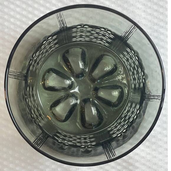 Vintage 1970's Orrefors Sweden Flora Mini Vase Smoke Gray Green Glass - Picture 2 of 5